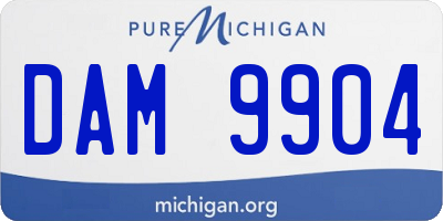 MI license plate DAM9904