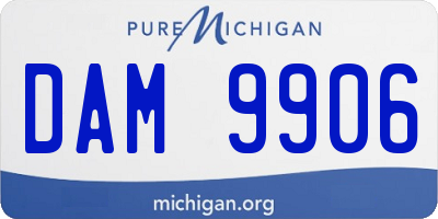 MI license plate DAM9906