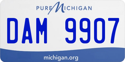 MI license plate DAM9907