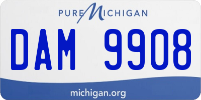 MI license plate DAM9908