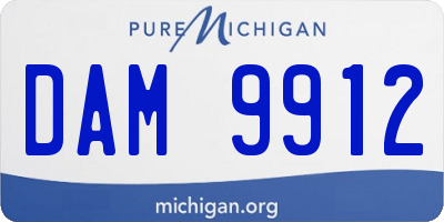 MI license plate DAM9912