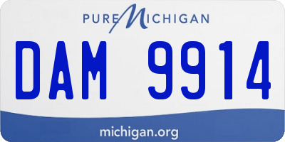 MI license plate DAM9914