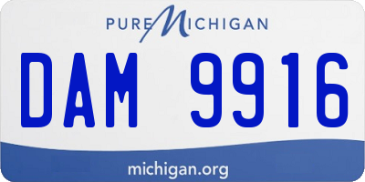 MI license plate DAM9916