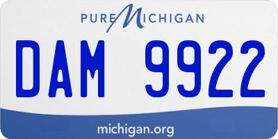 MI license plate DAM9922