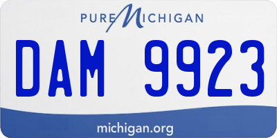 MI license plate DAM9923