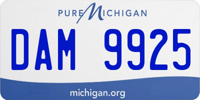 MI license plate DAM9925