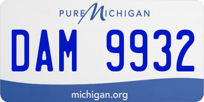 MI license plate DAM9932