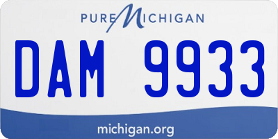 MI license plate DAM9933