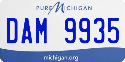MI license plate DAM9935