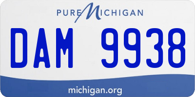MI license plate DAM9938