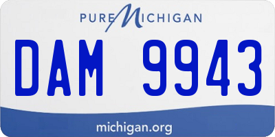 MI license plate DAM9943