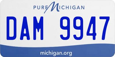 MI license plate DAM9947