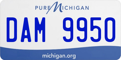 MI license plate DAM9950