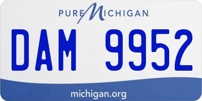 MI license plate DAM9952