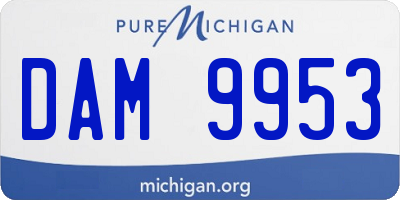 MI license plate DAM9953