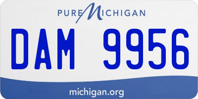 MI license plate DAM9956