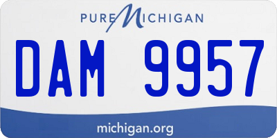 MI license plate DAM9957