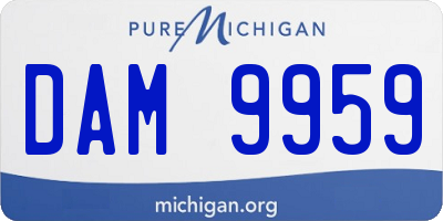 MI license plate DAM9959