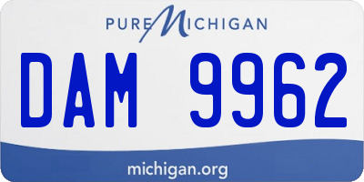MI license plate DAM9962