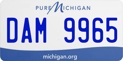 MI license plate DAM9965