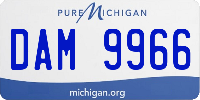 MI license plate DAM9966