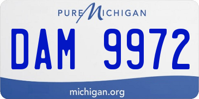 MI license plate DAM9972
