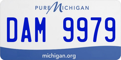 MI license plate DAM9979