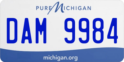 MI license plate DAM9984