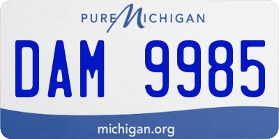 MI license plate DAM9985