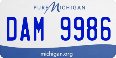 MI license plate DAM9986