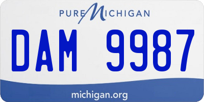 MI license plate DAM9987