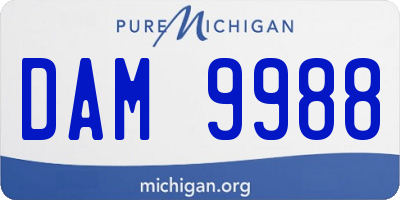 MI license plate DAM9988