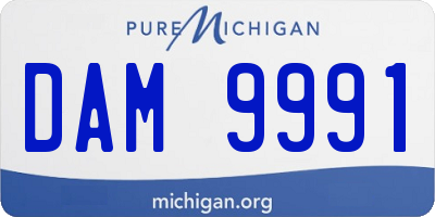 MI license plate DAM9991