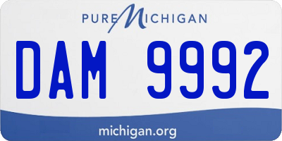 MI license plate DAM9992