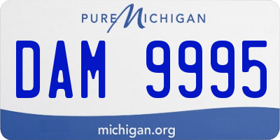 MI license plate DAM9995
