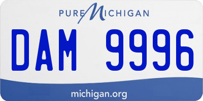 MI license plate DAM9996