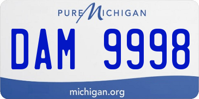 MI license plate DAM9998