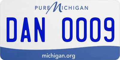 MI license plate DAN0009