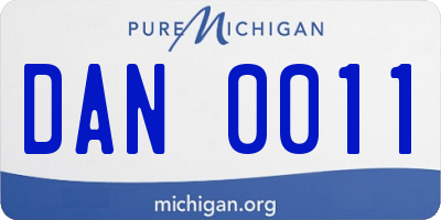 MI license plate DAN0011