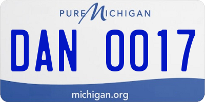 MI license plate DAN0017