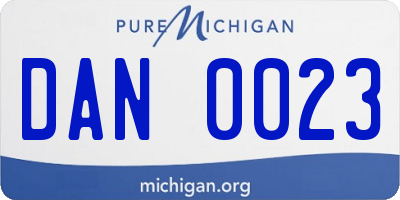 MI license plate DAN0023
