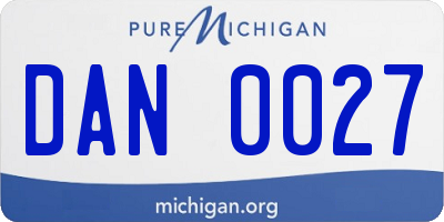 MI license plate DAN0027