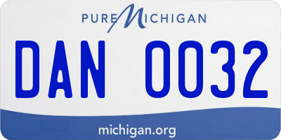 MI license plate DAN0032