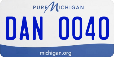 MI license plate DAN0040