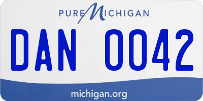 MI license plate DAN0042