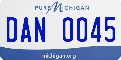 MI license plate DAN0045