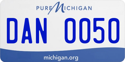 MI license plate DAN0050
