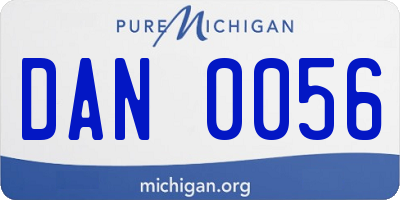 MI license plate DAN0056