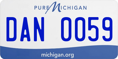 MI license plate DAN0059