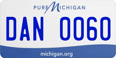 MI license plate DAN0060